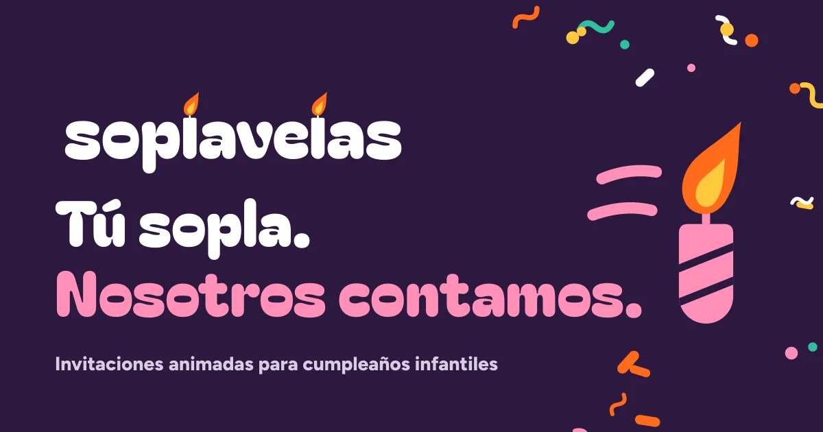 Soplavelas — invitaciones animadas para cumpleaños infantiles
